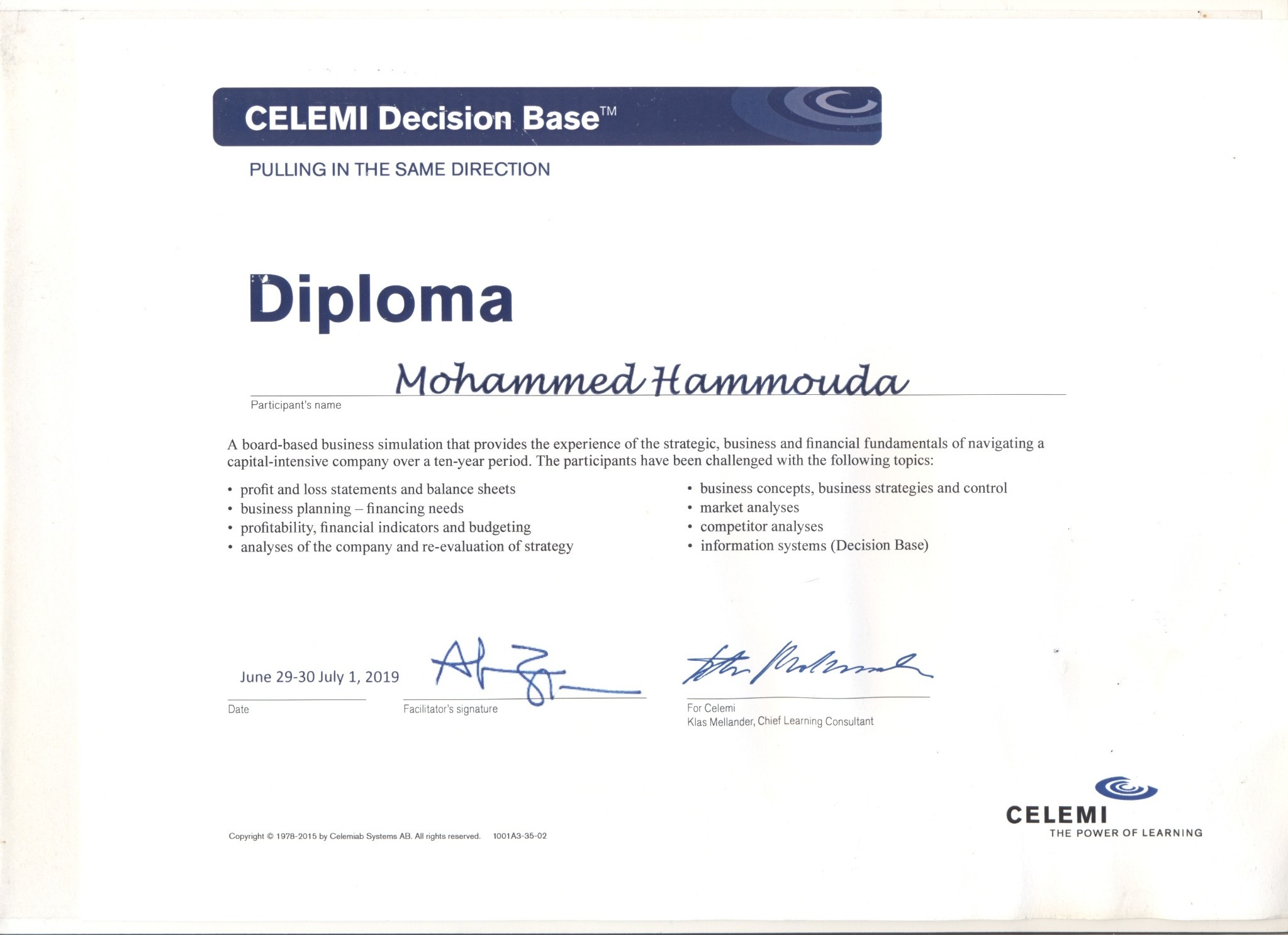 Celemi Decision Base Diploma